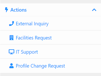 The Actions section allows you to launch workflows right from Outlook. These workflows will execute right in the task pane even allowing you to complete forms right inside of Outlook. Which workflow types that are displayed here are based on a block setting and respect security.